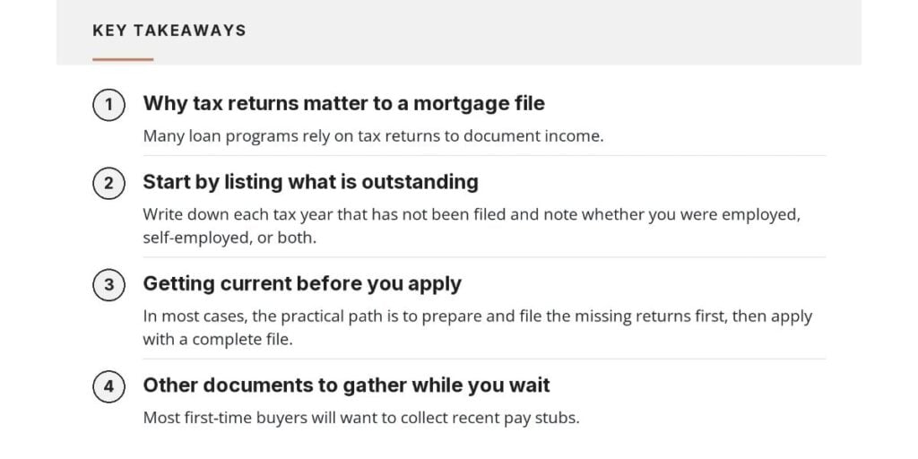 Why tax returns matter to a mortgage file